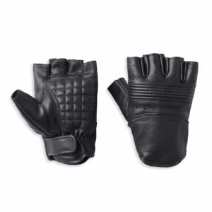 Mens Oakbrook Fingerless Leather Glove - Black